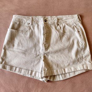 High-Waisted White Shorts